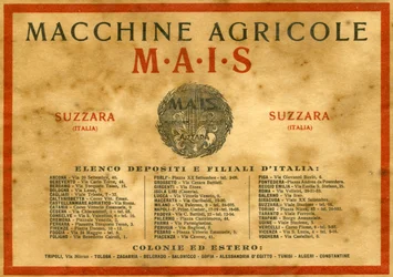 Machines agricoles. Suzzara, 1925